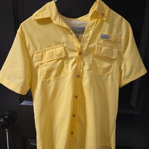 Kids Yellow Short Sleeve Shirt- Fishing